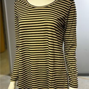Striped Black and Tan Women's LuLaRoe top. Size M